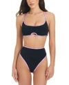 Red Carter Womens Contrast Trim Bralette Bikini Top Bottoms In Grace