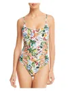 RED CARTER WOMENS FLORAL CUT-OUT ONE-PIECE SWIMSUIT