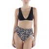 Red Carter Womens Leopard Print High Waist Swim Bottom Separates In Multi