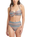 Red Carter Womens O Ring Bandeau Bikini Top Bikini Bottoms In Passion Fruit Multi