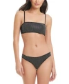 Red Carter Womens Straight Bikini Top Bikini Bottoms In Black