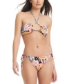 Red Carter Womens Strappy Bikini Top Bikini Bottoms In Ballerina Pink Multi