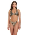 Red Carter Womens Sumatra Island Halter Top Hipster Bottoms In Multi