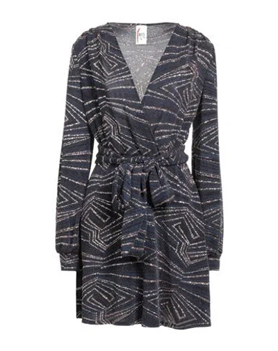 Red Couture Woman Mini Dress Midnight Blue Size 8 Nylon, Metallic Fiber, Elastane