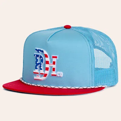 Red Dirt Hat Co. 1776 Light Blue Logo Embroidered Flat Bill Trucker Cap