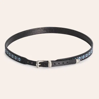 Red Dirt Hat Co. Black Aztec Print Leather Hat Band