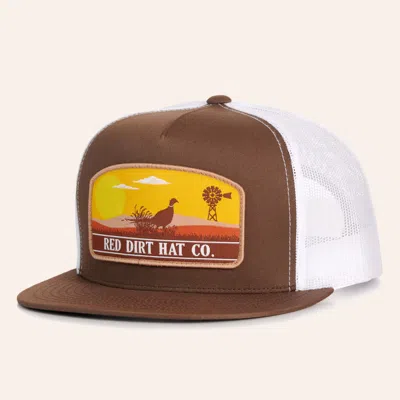 Red Dirt Hat Co. Brown & White Open Plains Flat Bill Cap