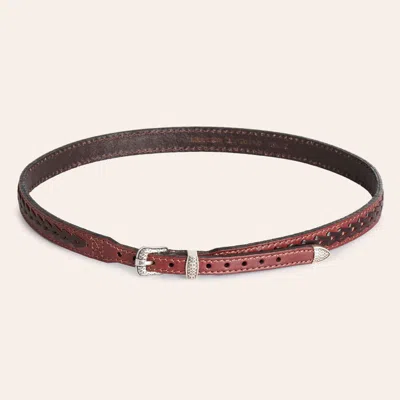 Red Dirt Hat Co. Brown Arrow Stitched Leather Hat Band