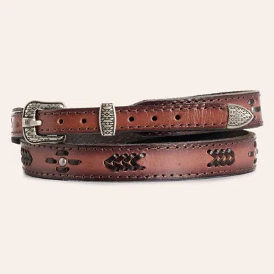 Red Dirt Hat Co. Brown Stitched Leather Hat Band