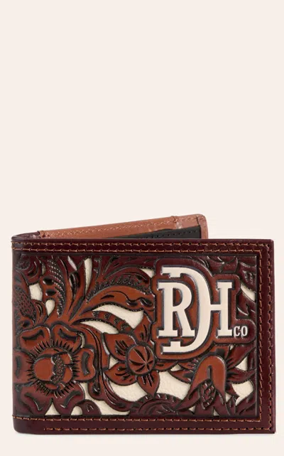 Red Dirt Hat Co. Caramel & Cream Underlay Floral Bi-fold Wallet In Brown
