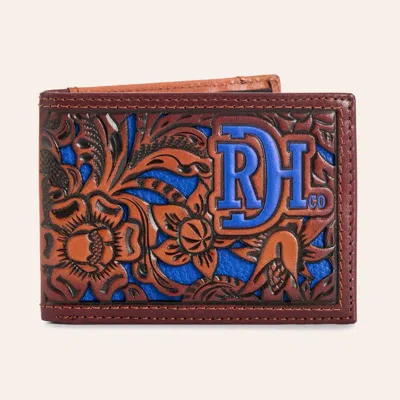 Red Dirt Hat Co. Coffee & Royal Blue Underlay Bifold Wallet In Pink