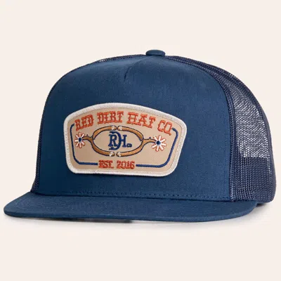 Red Dirt Hat Co. Gig Um Navy Logo Patch Flat Bill Mesh Cap In Blue
