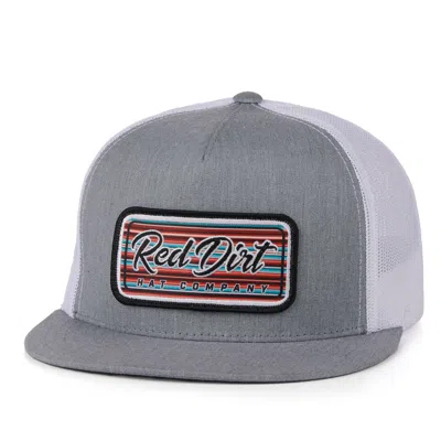 Red Dirt Hat Co. Men's Light Gray And White With Serape Logo Patch Cap