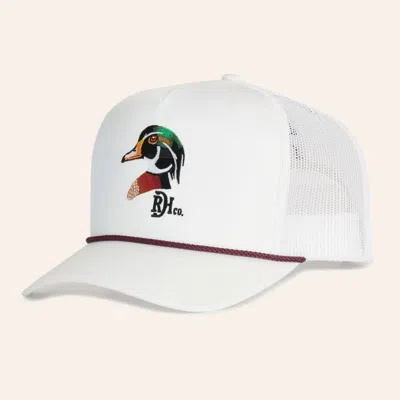 Red Dirt Hat Co. Men's White Wood Duck Logo Embroidered Cap