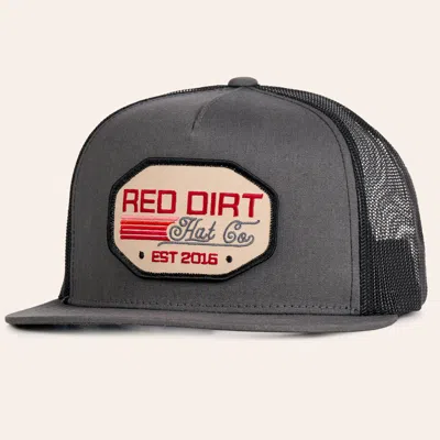 Red Dirt Hat Co. Sundown Charcoal & Black Logo Patch Flat Bill Mesh Cap