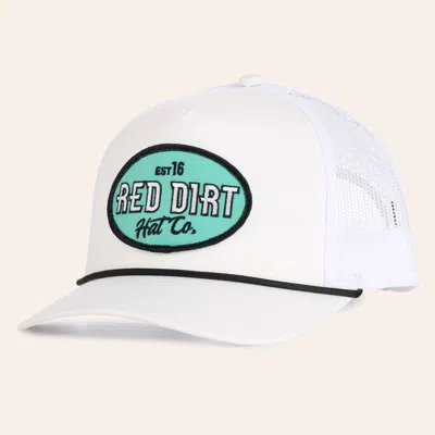 Red Dirt Hat Co. White On The Water Patch Curved Bill Rope Trucker Cap
