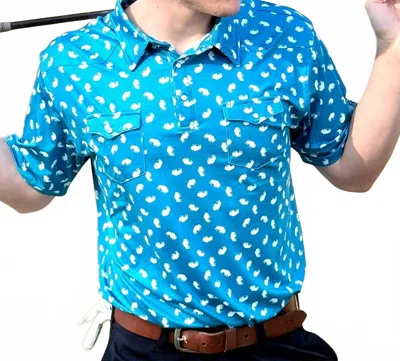 Red Dirt Hat Company Buffalo Short Sleeve Polo In Blue
