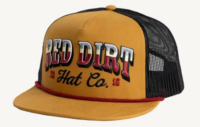 Red Dirt Hat Company Men's Countrified 5-panel Flat Rope Snapback Cap In Caramel/black In White