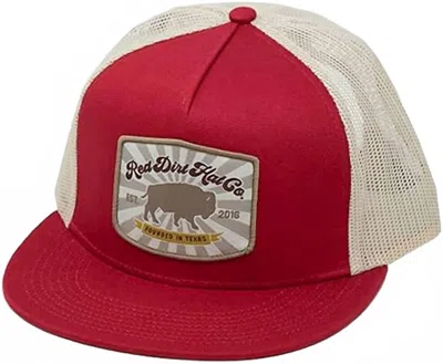 Red Dirt Hat Company Men's Founded Flat Bill Cap In Red/ Tan In Multi