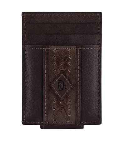 Red Dirt Hat Company Men's Genuine Leather Arrow Stitch Front Pocket Wallet In Dark Brown