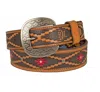 Red Dirt Hat Company Men's Tooled Southwest Tapered Belt In Brown In Brown