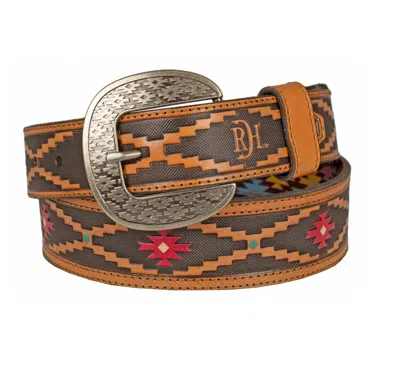 Red Dirt Hat Company Men's Tooled Southwest Tapered Belt In Brown