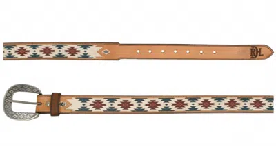 Red Dirt Hat Company Women's Painted Leather Taper Belt In Tan/multi In Yellow