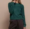 RED HAUTE CREW NECK SWEATER IN EMRALED GREEN