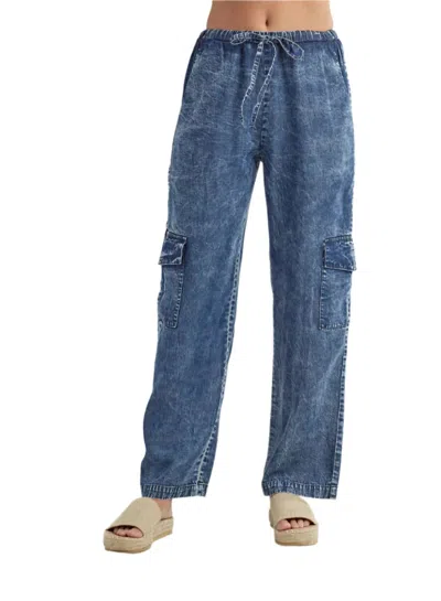 Red Haute Denim Cargo Pant In Blue