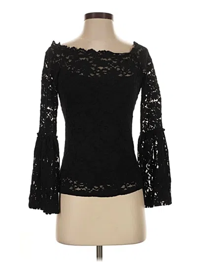 Pre-owned Red Haute Long Sleeve Top Black Off The Shoulder Neckline Tops