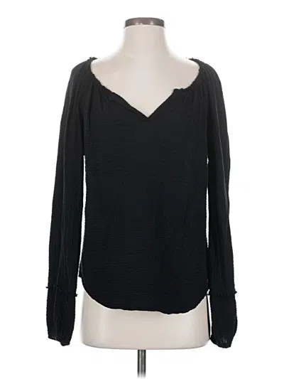 Pre-owned Red Haute Long Sleeve Top Black Sweetheart Neckline Tops