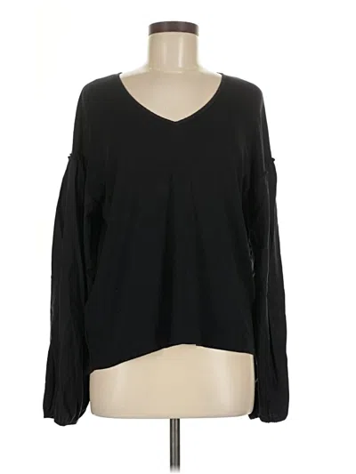 Pre-owned Red Haute Long Sleeve Top Black V Neck Tops