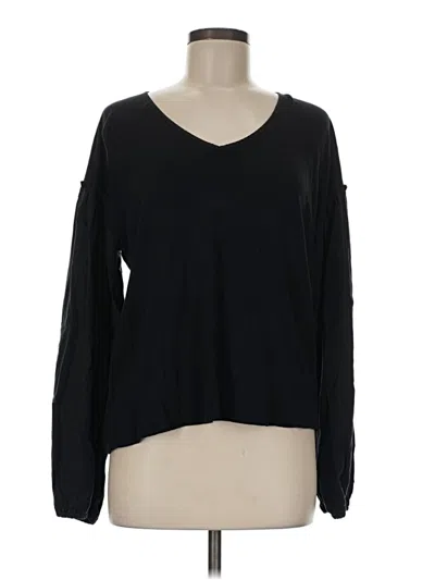 Pre-owned Red Haute Long Sleeve Top Black V-neck Tops