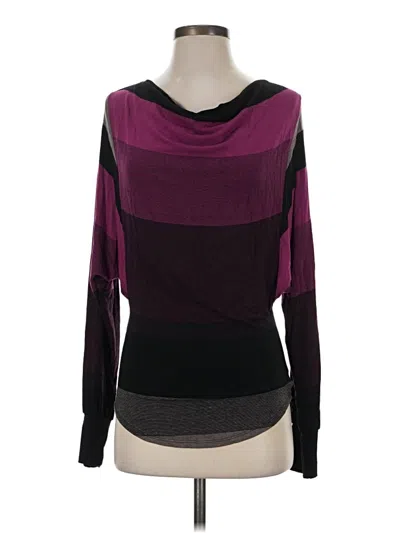 Pre-owned Red Haute Long Sleeve Top Purple Cowl Neck Tops
