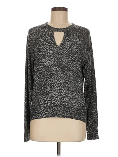 Pre-owned Red Haute Long Sleeve Top Silver Keyhole Neckline Tops