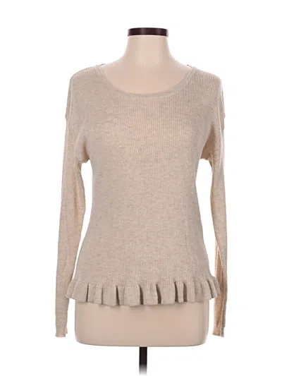 Pre-owned Red Haute Long Sleeve Top Tan Sweetheart Neckline Tops