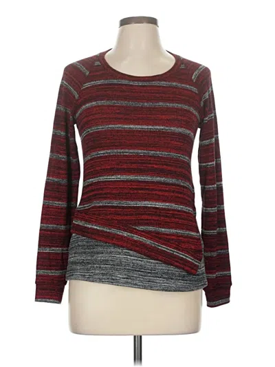 Pre-owned Red Haute Long Sleeve T-shirt In Burgundy