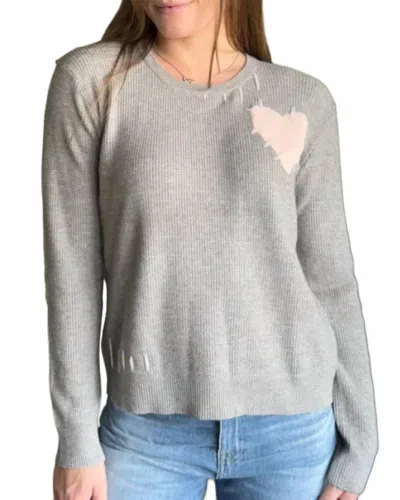 Red Haute Lovely Heart Sweater In Grey In Gray