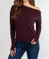Red Haute One Shoulder Top In Plum In Red