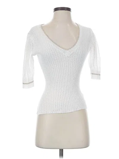 Pre-owned Red Haute Pullover Sweater In White