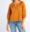Red Haute Sedona Raglan Blouse In Sienna