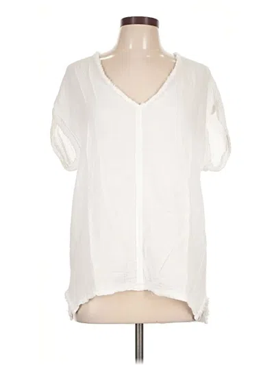 Pre-owned Red Haute Short Sleeve Blouse In White