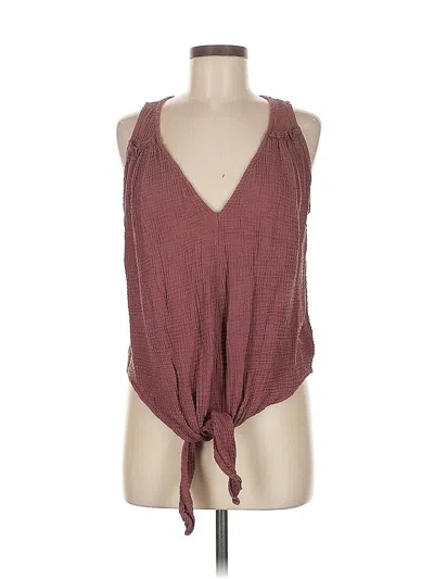 Pre-owned Red Haute Sleeveless Blouse In Burgundy