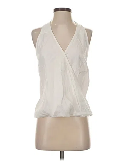 Pre-owned Red Haute Sleeveless Blouse In White