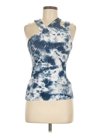 Pre-owned Red Haute Sleeveless Top Blue Halter Neckline Tops