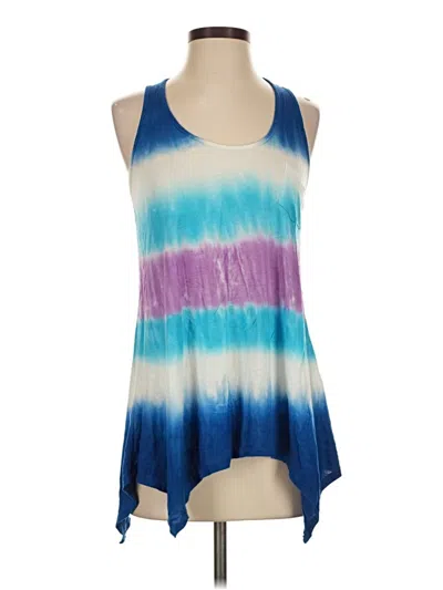 Pre-owned Red Haute Tank Top Blue Halter Neckline Tops