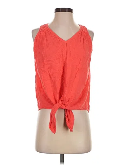Pre-owned Red Haute Tank Top Orange Halter Neckline Tops