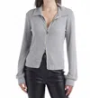 Red Haute Two Way Zip Sweater In Gray In Gray