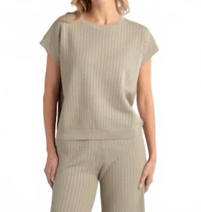 Red Haute Women's Cap Sleeve Sweater In Sage In Gray