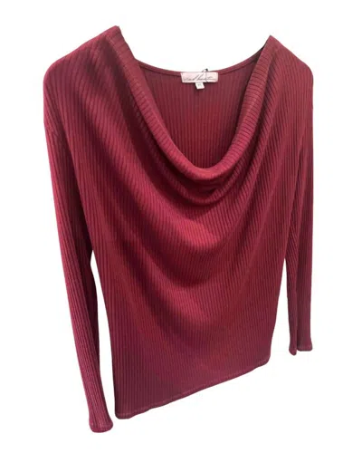 Red Haute Women's Cowl Neck Top In Wine